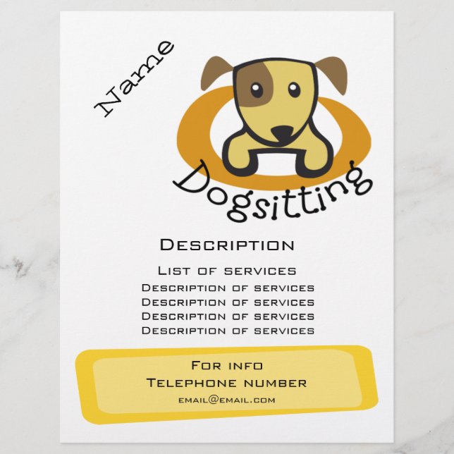 Hundsitting-Aktion Flyer (Vorne)