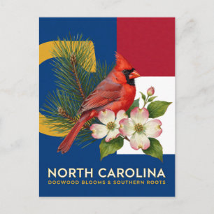 Hundskornblüte und Kardinalstaatsymbole von North  Postkarte