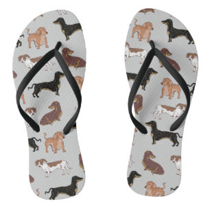 Hundsmuster der Dackel Flip Flops