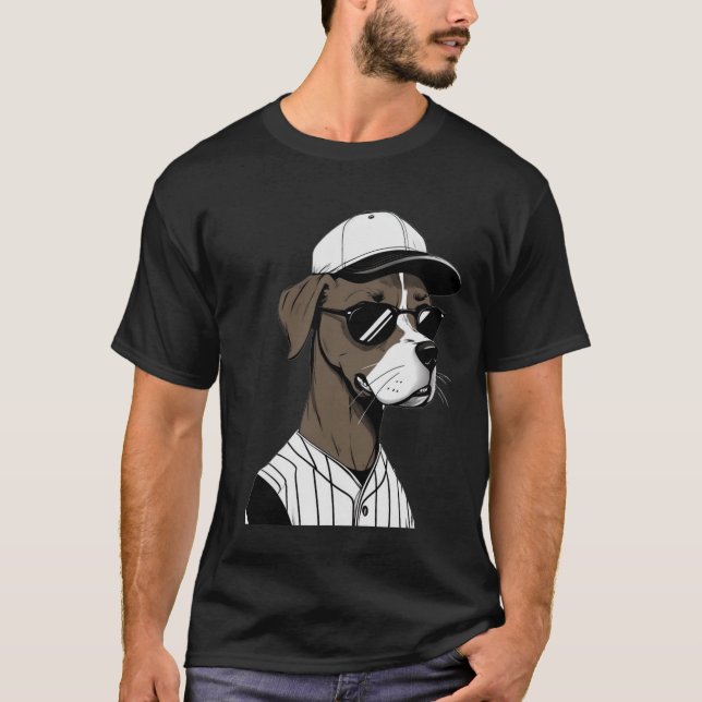 Hundstage im sommerlichen Baseball T-Shirt (Vorderseite)