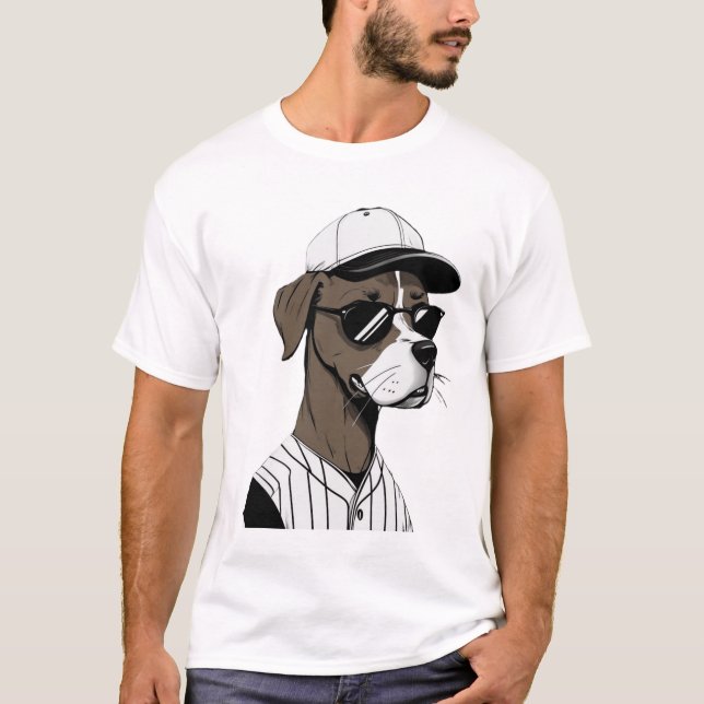 Hundstage im sommerlichen Baseball T-Shirt (Vorderseite)