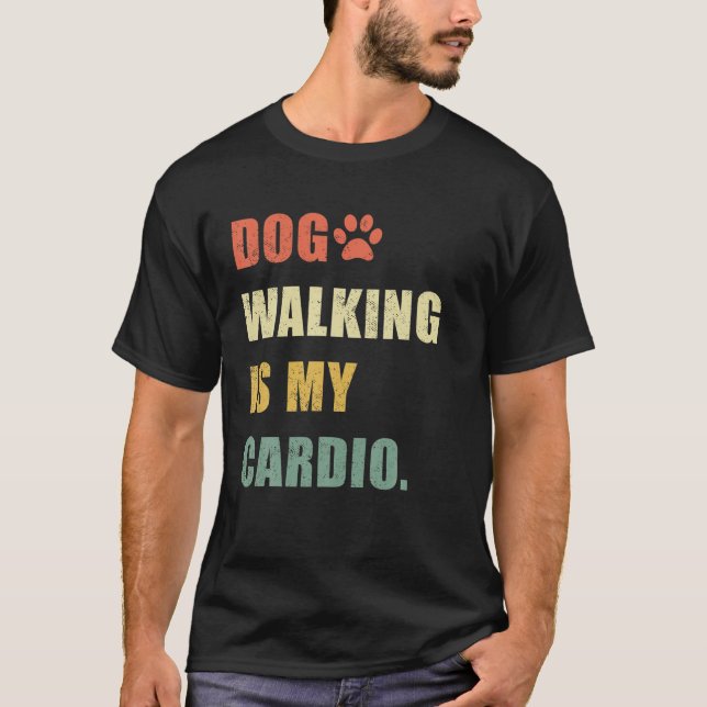 Hundwandern ist mein Cardio Funny Pet Sitter Vinta T-Shirt (Vorderseite)