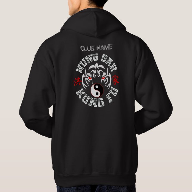 Hung Gar Kung Fu Tiger mit Yin Yang Symbol Hoodie (Rückseite)