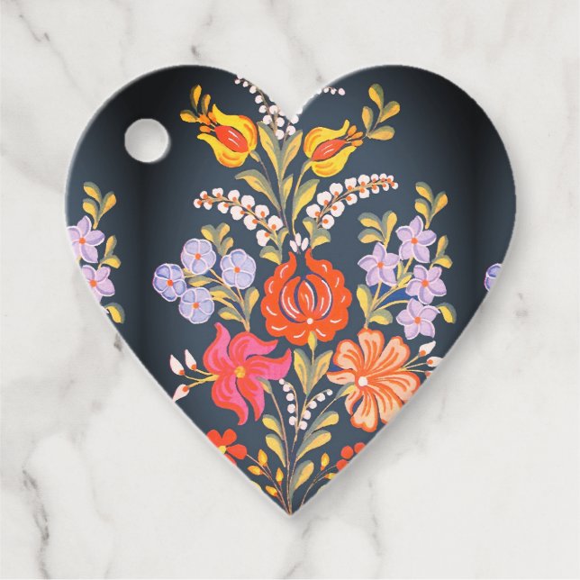 hungarian flowers -vibrant colors geschenkanhänger (Vorderseite)