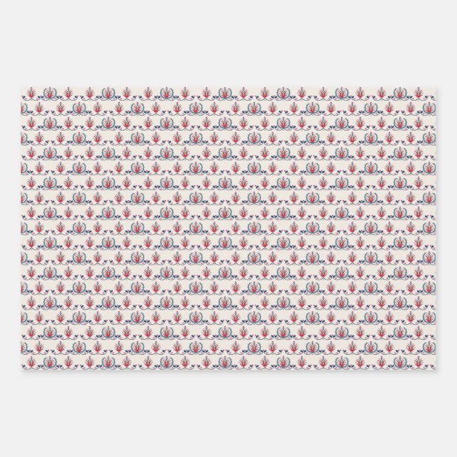 Hungarian Folk Floral Pattern Geschenkpapier Set (Vorderseite 2)