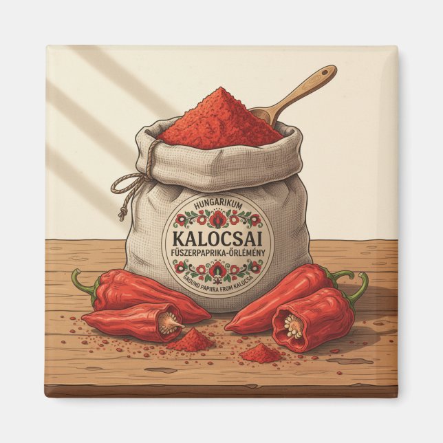 Hungarian Kalocsai Paprika – Red Paprika Powder  Magnet (Vorne)
