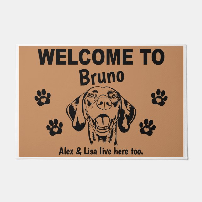 Hungarian Vizsla Personalized Door Mat Doormat  Fußmatte (Vorderseite)