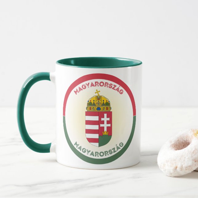 Hungary Coat of Arms Circle Shape Tasse (Mit Donut)
