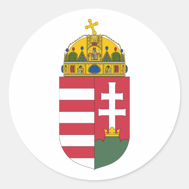 Hungary coat of arms runder aufkleber (Vorderseite)