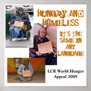 Hunger und Obdachlose Poster