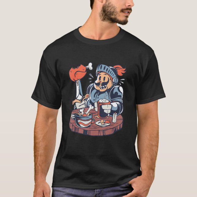Hungerfestungen Ritter - Mittelalterlicher Kreuzfa T-Shirt (Vorderseite)