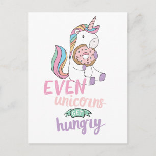 Hungerfestungen Unicorns Niedliche Kunst, Dichtung Postkarte