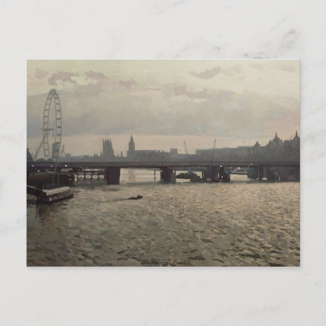 Hungerford Bridge von der Waterloo Bridge Postkarte (Vorderseite)