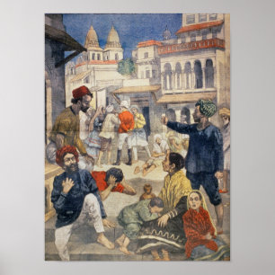 Hungersnot in Indien Poster