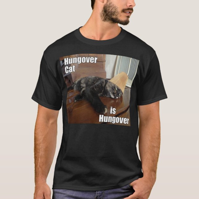 Hungover Katze T-Shirt (Vorderseite)