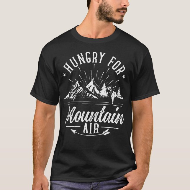 Hungrig nach Bergluft-Wanderabenteuer T-Shirt (Vorderseite)