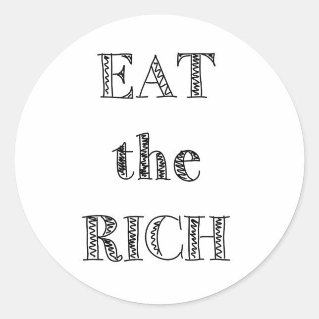 hungrig runder aufkleber (Vorderseite)