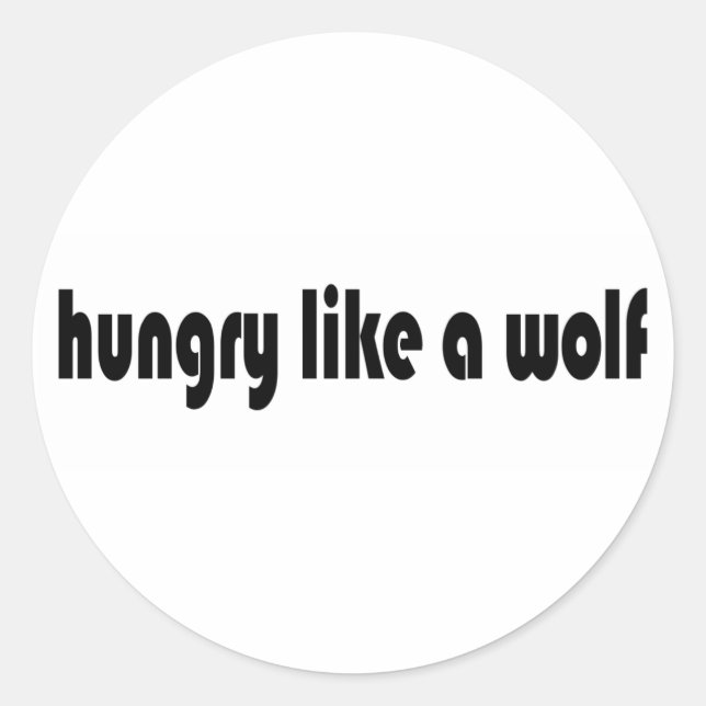Hungrig wie ein Wolf Runder Aufkleber (Vorderseite)