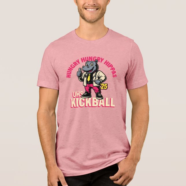 Hungrige Hungrige Flusspferde UHS Kickball Tri-Blend Shirt (Vorderseite)
