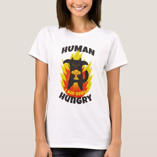 Hungrige Katze. Hübsche Katze. Gemeine Katze. Angr T-Shirt (Vorderseite)