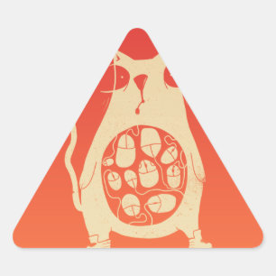 Hungrige Katze ist hungrig Dreieckiger Aufkleber