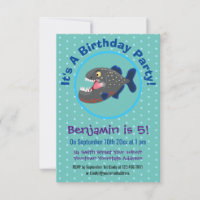 Hungrige lustige Piranha Cartoon Illustration