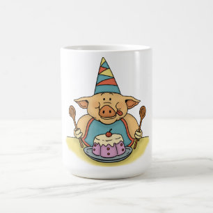 hungrige piggy Geburtstags-Party-Tasse Tasse