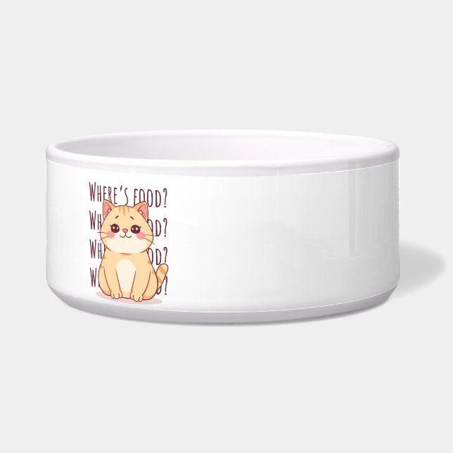 Hungrige rote Katze. Napf (Vorderseite)