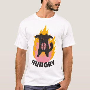 Hungrige Stimmung Lustiges Cartoon-Essensdesign T-Shirt