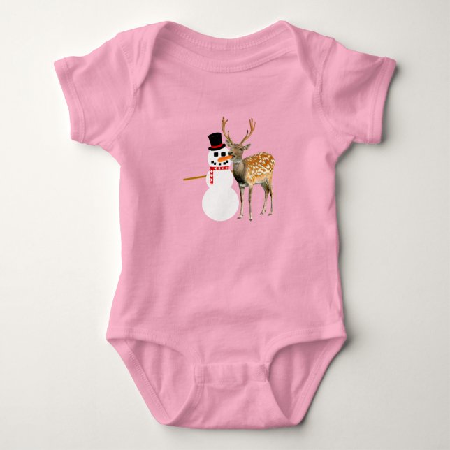 Hungriger Hirsch Bodysuit  Baby Strampler (Vorderseite)