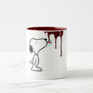 "Hungriger Hund & tropfende Schokolade Fun Becher" Zweifarbige Tasse