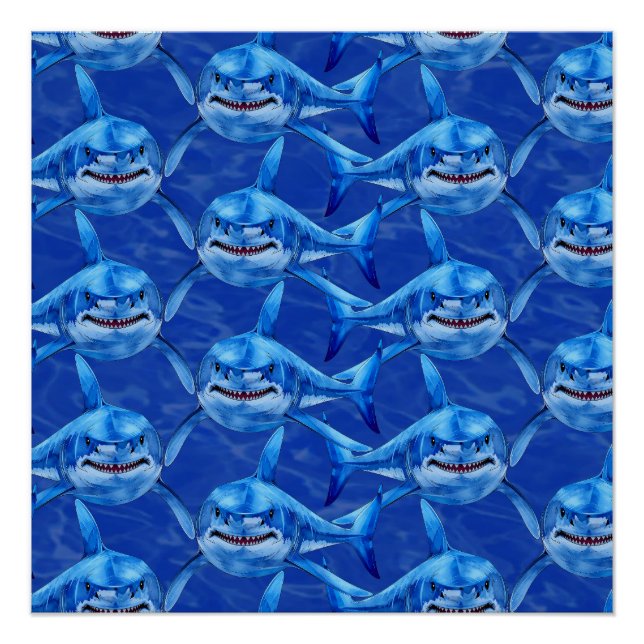 Hungriger Weißer Hai  Poster (Vorderseite)