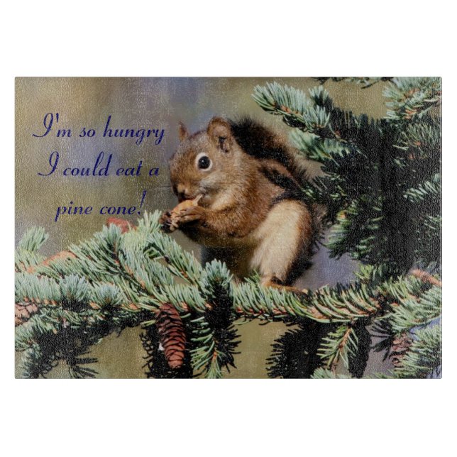 Hungriges Eichhörnchen-Schneidebrett Schneidebrett (Vorderseite)