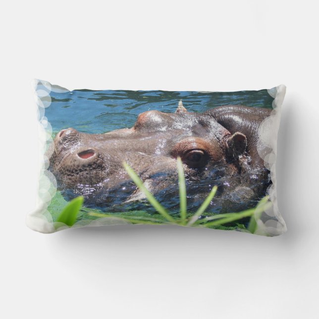 Hungriges Flusspferd-Kissen Lendenkissen (Vorderseite)