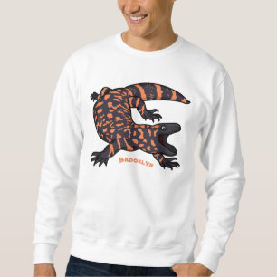 Hungriges Goldmonster-Eidechsen-Cartoon Sweatshirt