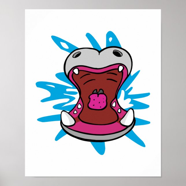 hungriges Hippo Poster (Vorne)
