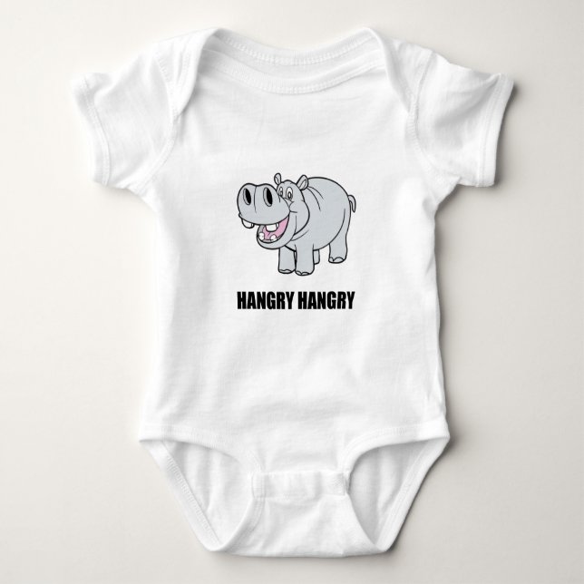 Hungriges Nilpferd Baby Strampler (Vorderseite)