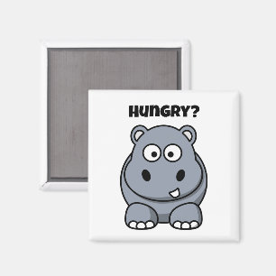 Hungriges Nilpferd Lustige Kinder Hippopotamus Car Magnet