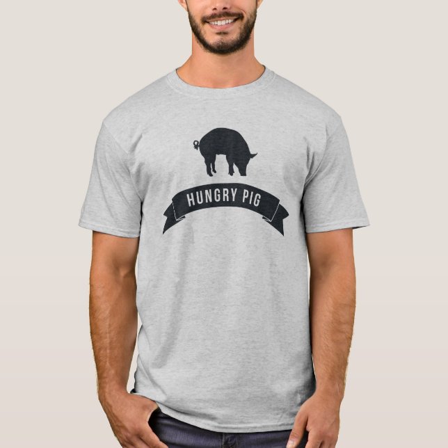 Hungriges Schwein T-Shirt (Vorderseite)