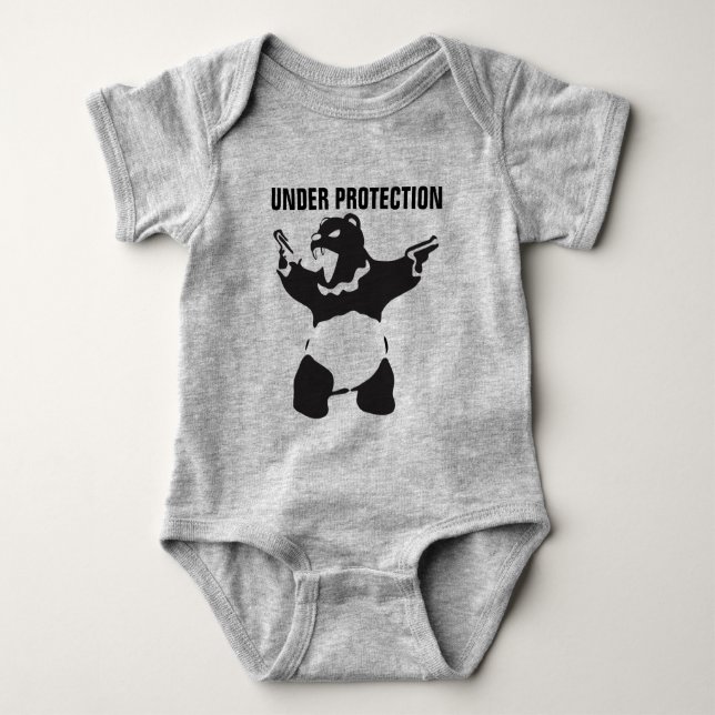 Hungry Bear Panda Baby Strampler (Vorderseite)