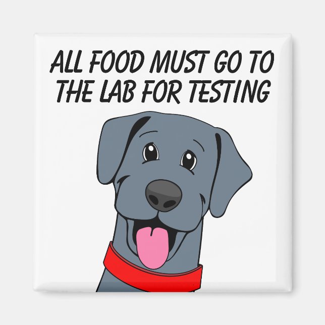 Hungry Black Labrador Food Tester Magnet (Vorne)