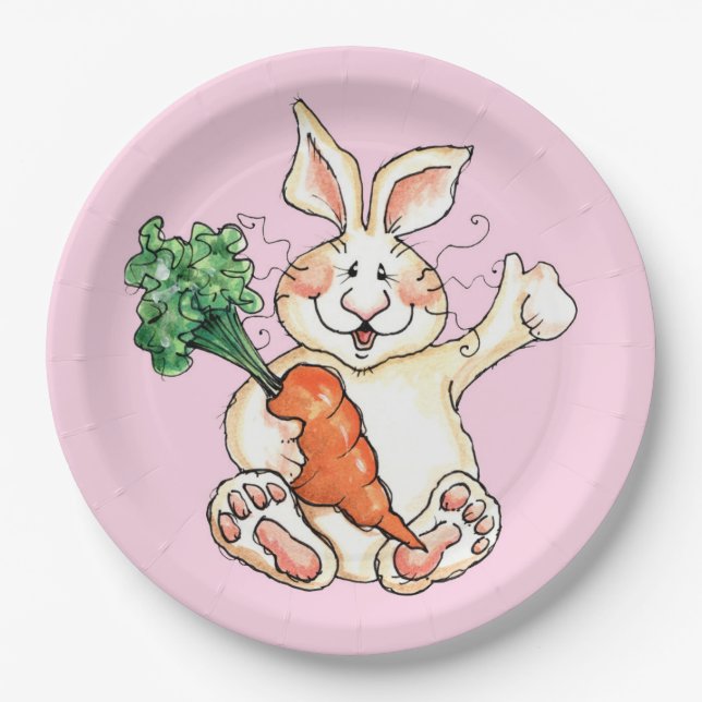 Hungry Bunny Pappteller (Vorderseite)