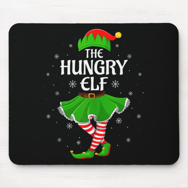 Hungry Elf Christmas Family Girls Women Elf Squad  Mousepad (Vorne)