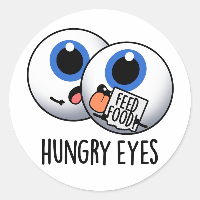 Hungry Eyes Funny Eyeball Pub Runder Aufkleber (Vorderseite)
