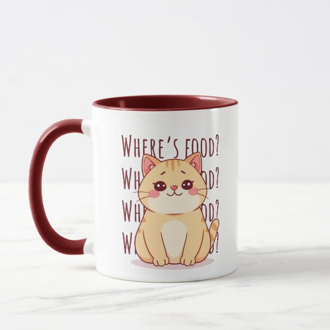 Hungry Ginger Cat  Tasse (Links)