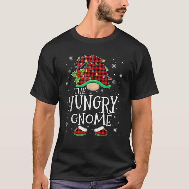 Hungry Gnome Red Plaid Matching Family Christmas P T-Shirt (Vorderseite)