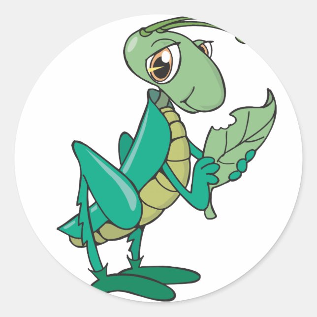 Hungry Grasshopper Runder Aufkleber (Vorderseite)