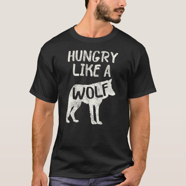 Hungry Like A Wolf Shadow Graphic T-Shirt (Vorderseite)