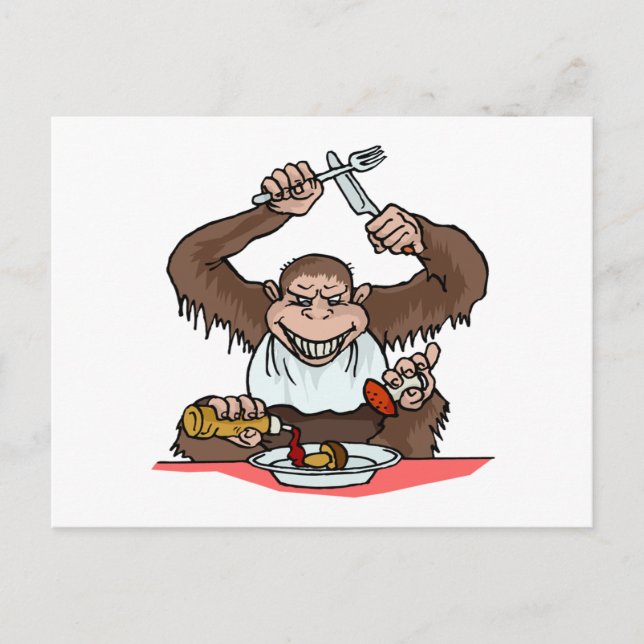 Hungry Monkey Postkarte (Vorderseite)
