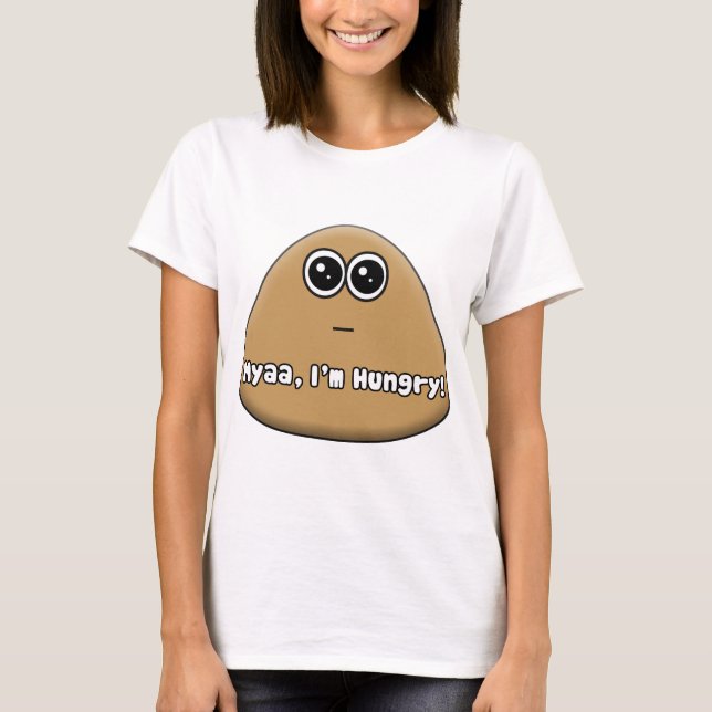 Hungry Pou Logo mit Text - T - Shirt (Vorderseite)